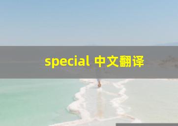 special 中文翻译